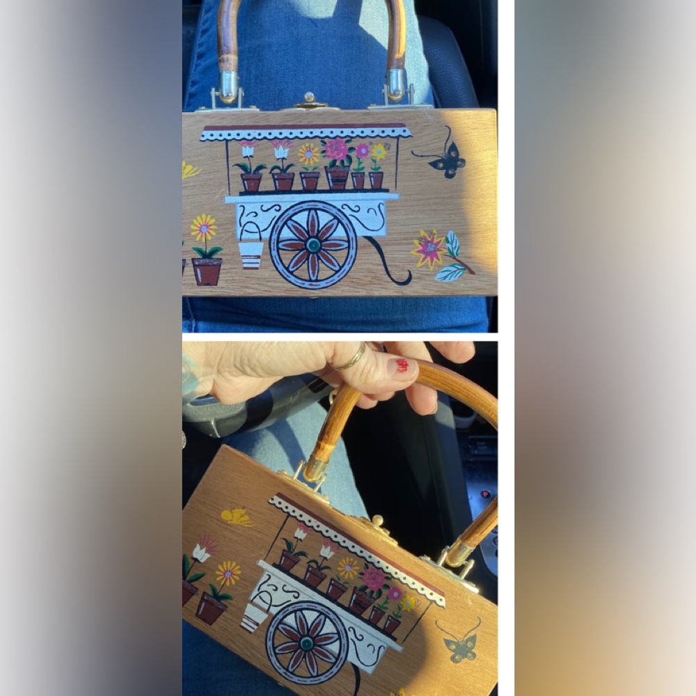 Vintage GARY GAILS of Dallas Wooden Cigar Box PURSE